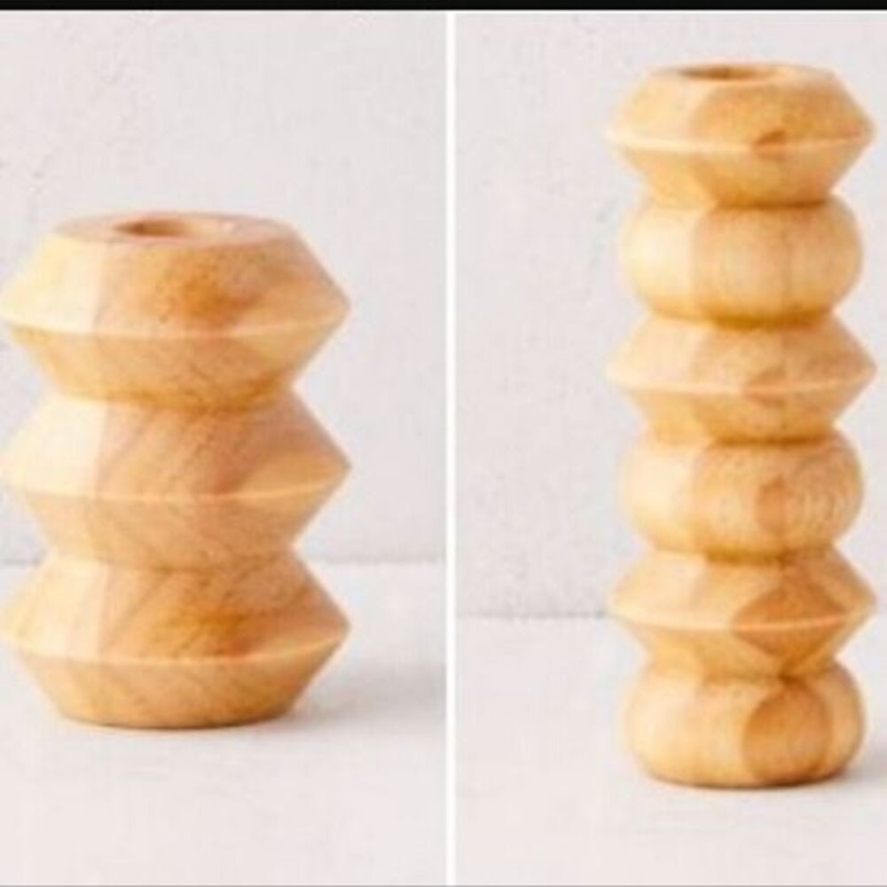 Urban Outfitters wooden candle holders set of 2